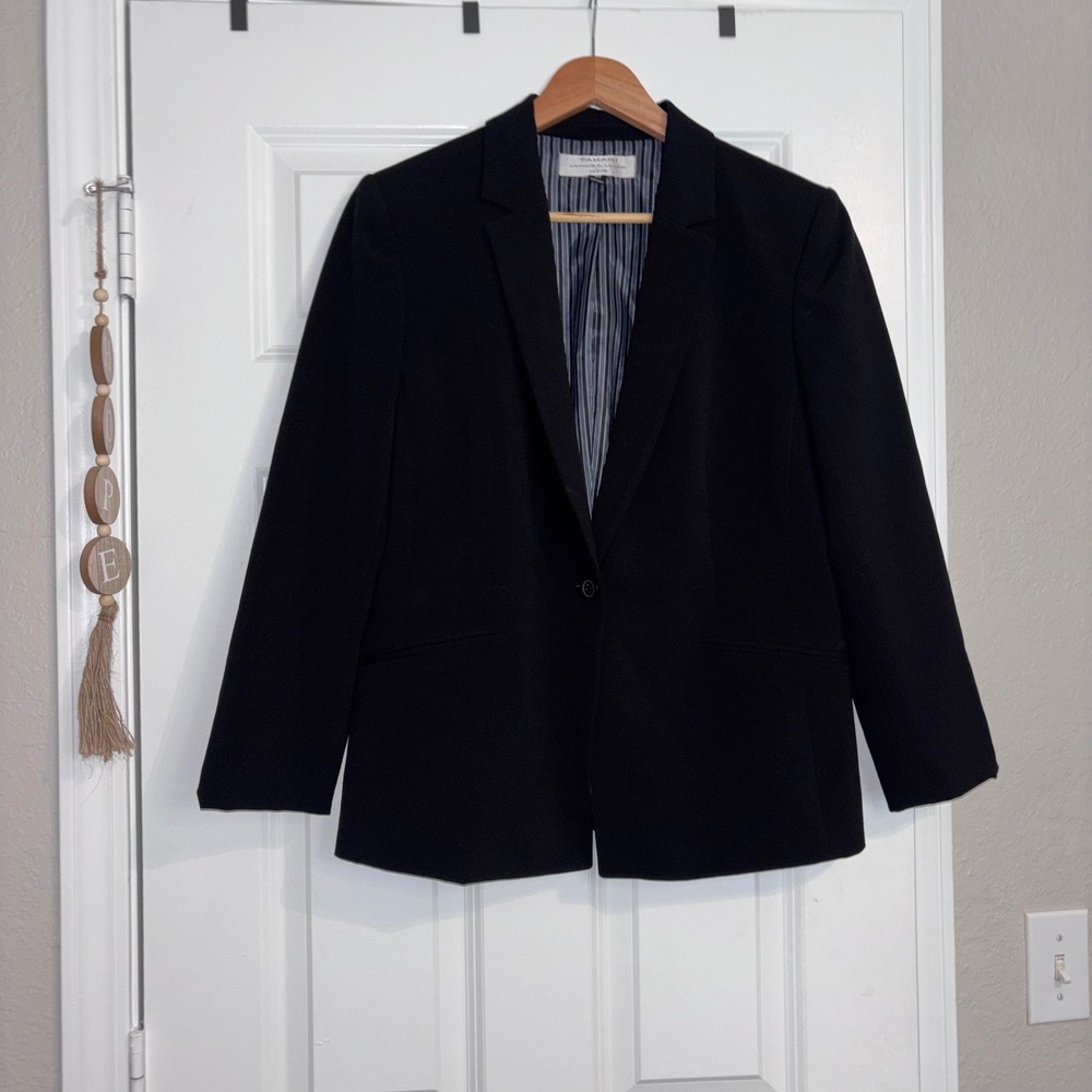 90's Tahari Arthur Levine Women's Tailored Business Black Blazer Sz 12P
